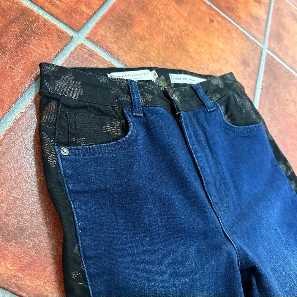 Anthropologie x Pilcro High-Rise Floral Contrast Skinny Jeans